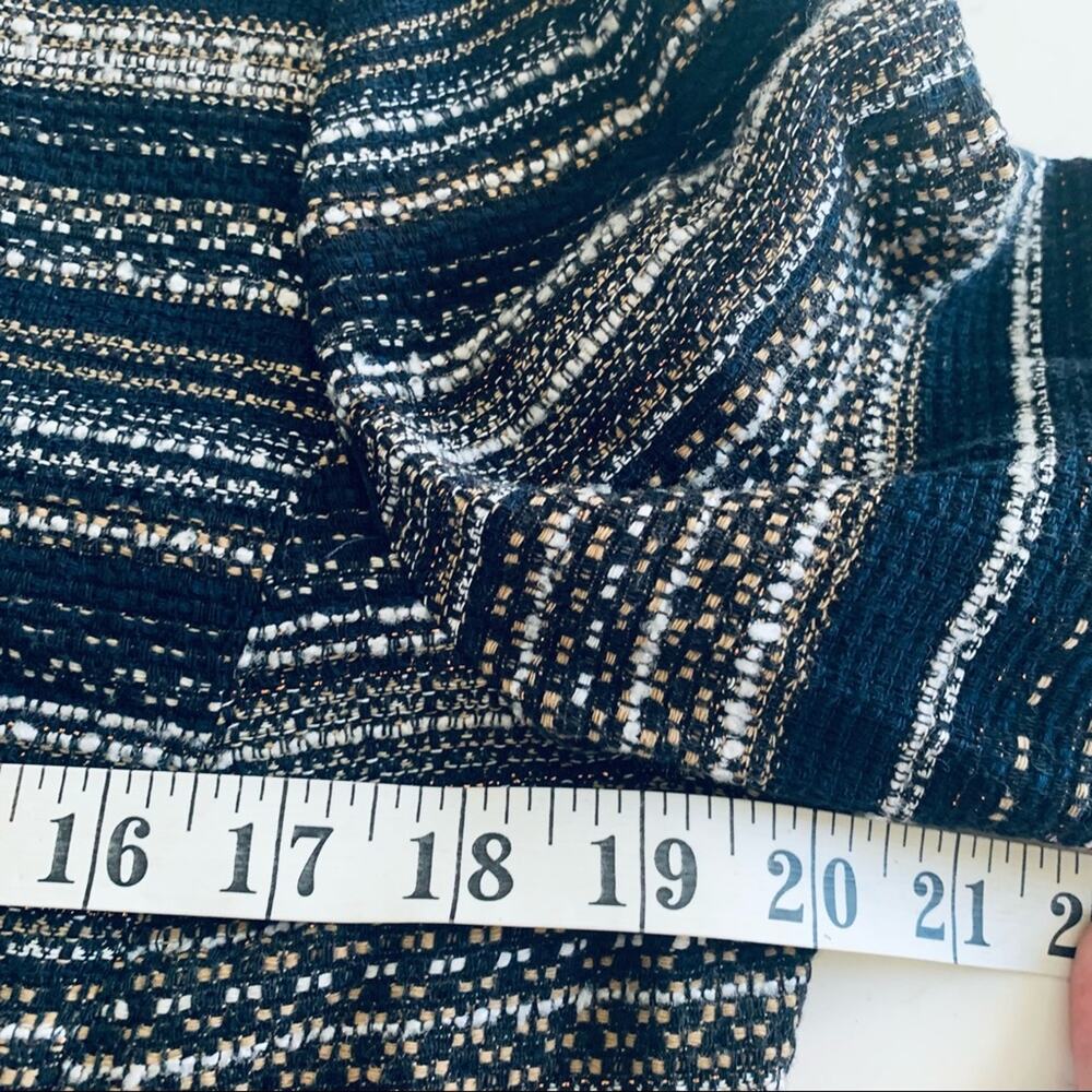 Betty Barclay black brown metallic tweed striped fitted jacket blazer size 10 - Picture 8 of 10